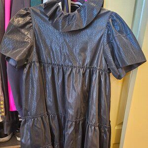 Mimisol girls pleather maxi dress black